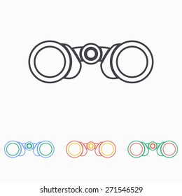 Binoculars icon. Vector illustration, flat design. 