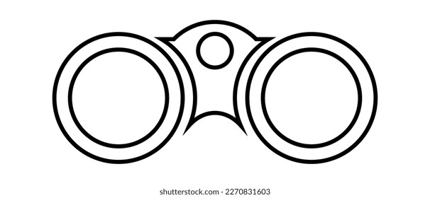 Icono de binoculares. Ilustración vectorial aislada en fondo blanco.