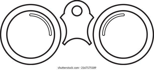 icono binoculares , ilustración vectorial línea arte sobre fondo blanco..eps
