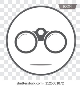 binoculars icon vector isolated on transparent background.