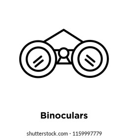 Binoculars icon vector isolated on white background, Binoculars transparent sign , line or linear sign, element design in outline style