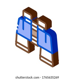 Vector de iconos de binoculares. Signo de binoculares isométricos. ilustración de símbolo aislado de color