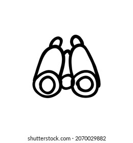 icono binoculares en vector. Logotipo - Doodle