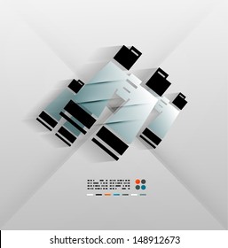 Binoculars icon vector paper 3d design