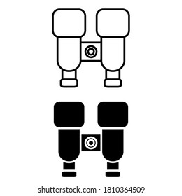 Binoculars icon vector set. overview illustration sign collection. visibility symbol. 