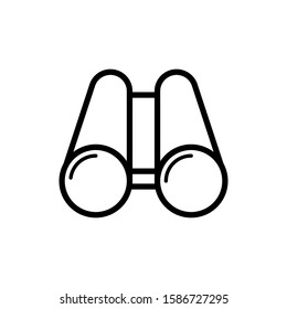 Binoculars icon vector sign style pictogram isolated, spy symbol, logo illustration.