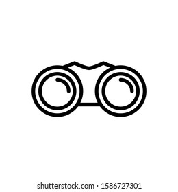 Binoculars icon vector sign style pictogram isolated, spy symbol, logo illustration.