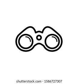 Binoculars icon vector sign style pictogram isolated, spy symbol, logo illustration.