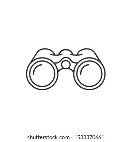 Binoculars Icon - vector thin line illustration