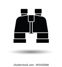 Binoculars  icon. White background with shadow design. Vector illustration.