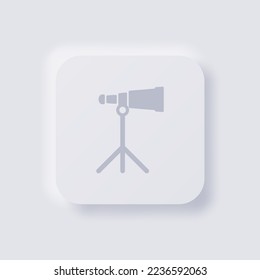 Binoculars icon, White Neumorphism soft UI Design for Web design, Application UI and more, Button, Vector.