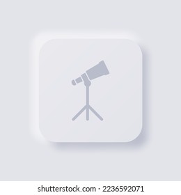 Icono de binoculares, Neumorfismo blanco diseño de interfaz de usuario suave para diseño web, IU de aplicación y más, Button, Vector.
