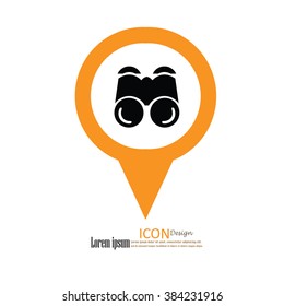 binoculares icono.binocular.ilustración vectorial.