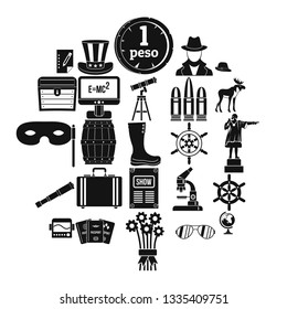 Binoculars icons set. Simple set of 25 binoculars vector icons for web isolated on white background