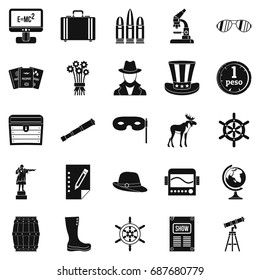 Binoculars icons set. Simple set of 25 binoculars vector icons for web isolated on white background