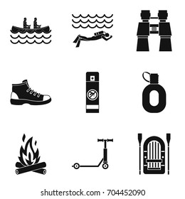 Binoculars icons set. Simple set of 9 binoculars vector icons for web isolated on white background