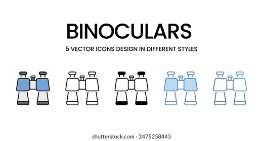 Fernglas-Icons Vektorgrafik Set Stock Illustration.