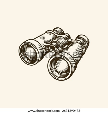 Binoculars Illustration Hand Drawn Vector
