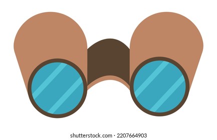 Binoculars isolated on a white background. An optical device for observing remote objects. Search symbol. Flat style. Vector illustration