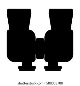 Binoculars isolated on white background. Vision military instrument. Discovery equipment optical zoom. Vector illustration.