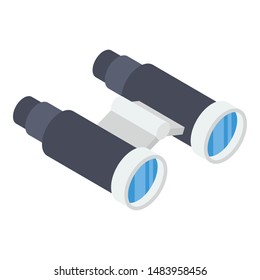 Binoculars in isometric icon design