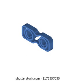 Binoculars isometric left top view 3D icon