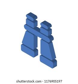 Binoculars isometric left top view 3D icon