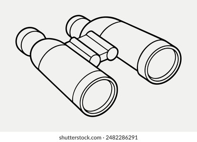 Binoculars line art vector illustration