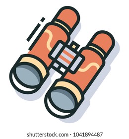 Binoculars Line color icon