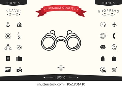 Binoculars line icon