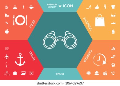 Binoculars line icon