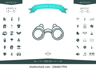 Binoculars line icon