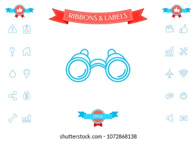 Binoculars line icon