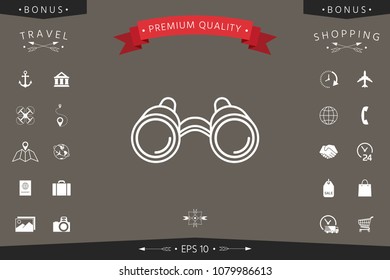 Binoculars line icon