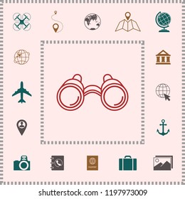 Binoculars line icon