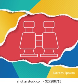 Binoculars line icon