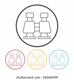 Binoculars line icon