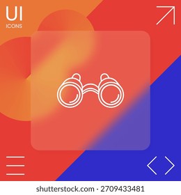 Icono de línea de binoculares. Elemento para su diseño
