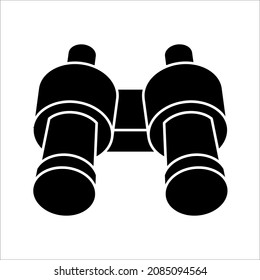 Icono de línea de binoculares. Exploración, descubrimiento, equipo óptico. Concepto de navegación. Ilustración vectorial sobre fondo blanco.