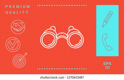 Binoculars line icon. Graphic elements for your design