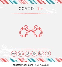 Binoculars line icon. Graphic elements for your design