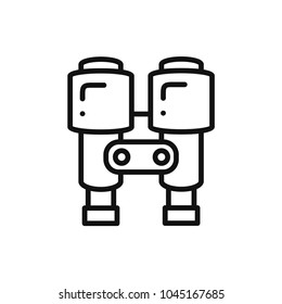 Binoculars Line Icon. Lantern. Optical Spy Sign and Symbol