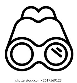 Binoculars line icon, marine navigation concept. Vector graphics. Magnifying lens glass, spyglass tool sign on white background, style mobile or design