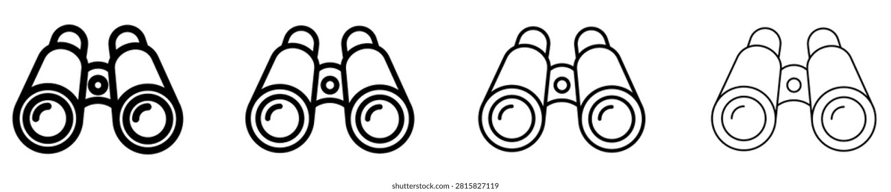 Binoculars line icon for observation and exploration