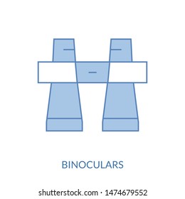 Binoculars line icon, outline vector sign