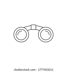 Binoculars line icon, outline vector sign isolated on white. Optical equipment, spy symbol, exploration, navigation, travel and tourism. Logo illustration.
