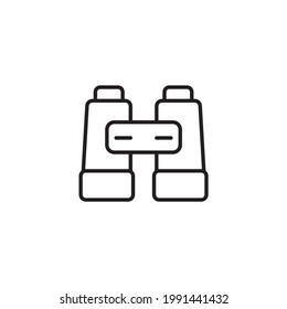 Binoculars line icon, outline vector sign, linear style pictogram isolated on white. Spy symbol, logo illustration. Binoculars line icon. Exploration, discovery, optical equipment. Navigation concept.
