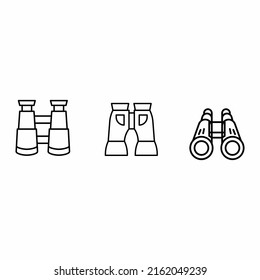 Binoculars line icon, outline vector sign, linear style pictogram isolated on white. Spy symbol, logo illustration. Editable strokes. Perfect pixel vector graphics