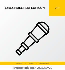 Binoculars line icon . part ocean and sea life icon set. 64x64 pixel perfect vector icon illustration
