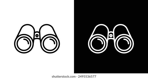 Binoculars line icon vector illustration set.